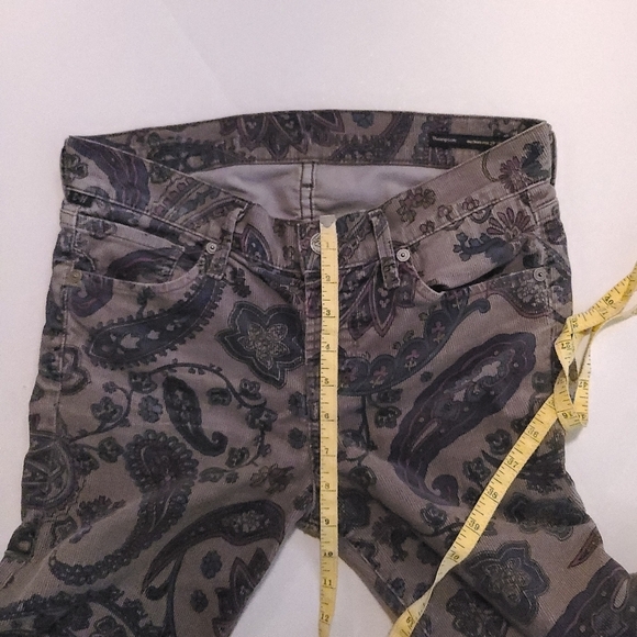Citizens Of Humanity Thompson Paisley Corduroy Mid Rise Skinny Pants 26 Hippie - Picture 11 of 13